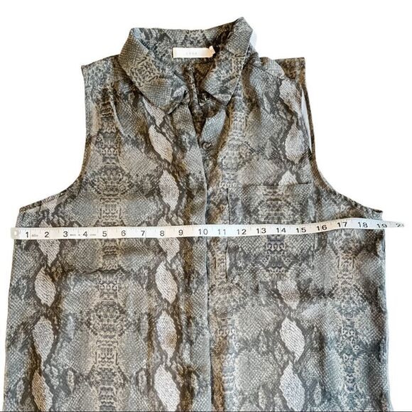 🍋 Lush • Sheer Snake Print Button-Down Tunic Blouse - Picture 8 of 9